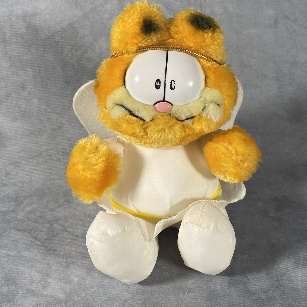 Garfield Angel Plushie 8" Vintage 1990's McDonald's Stuffed Animal Collectable
